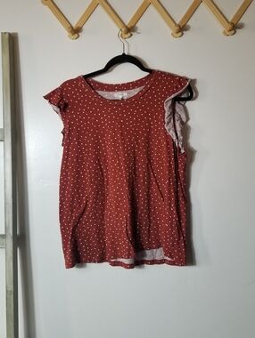 MAURICES WOMEN'S POLKA DOT FLUTTER SLEEVES WOMEN'S BLOUSE SIZE XL